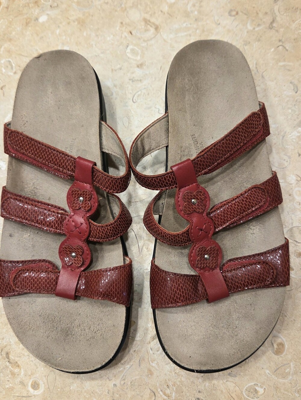 SAS Naples Red Snake Comfort Sandal MADE IN USA 7